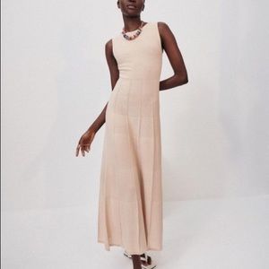 Zara Long Knit Dress in Vanilla, NWT
